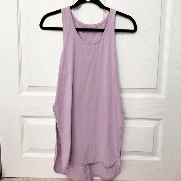 Women Lululemon Side Story Tank Relaxed Fit Hip Length Lilac Quartz Light Purple - Picture 3 of 8